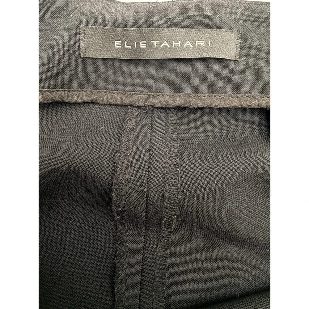 Elie Tahari Virgin Wool Blend Dress Pants Black Straight Leg Size 14 Career Chic - Picture 9 of 11